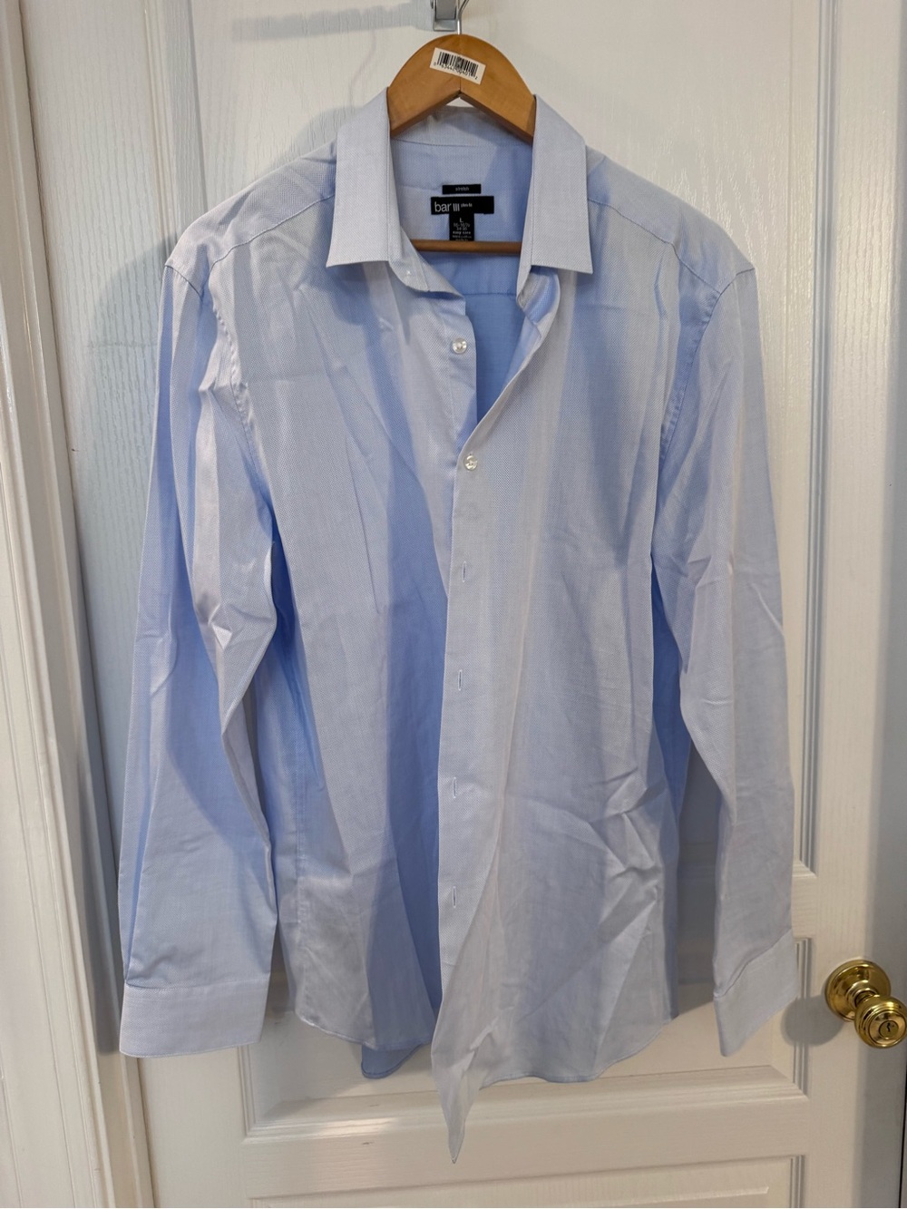Bar III Light Blue Men's Dress Shirt - Classic Point Collar